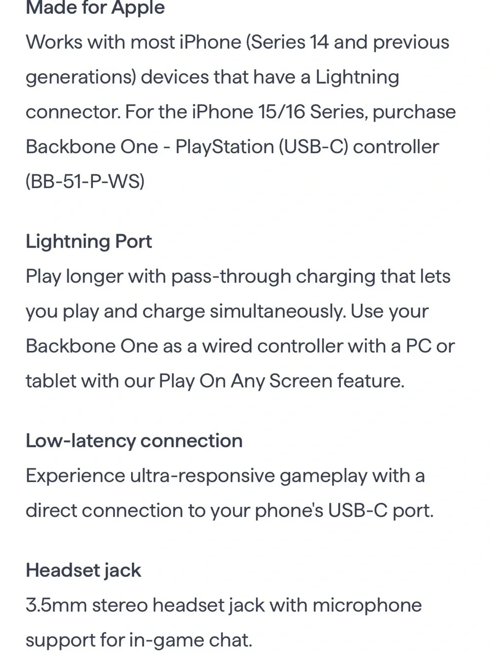 Sony Playstation Backbone